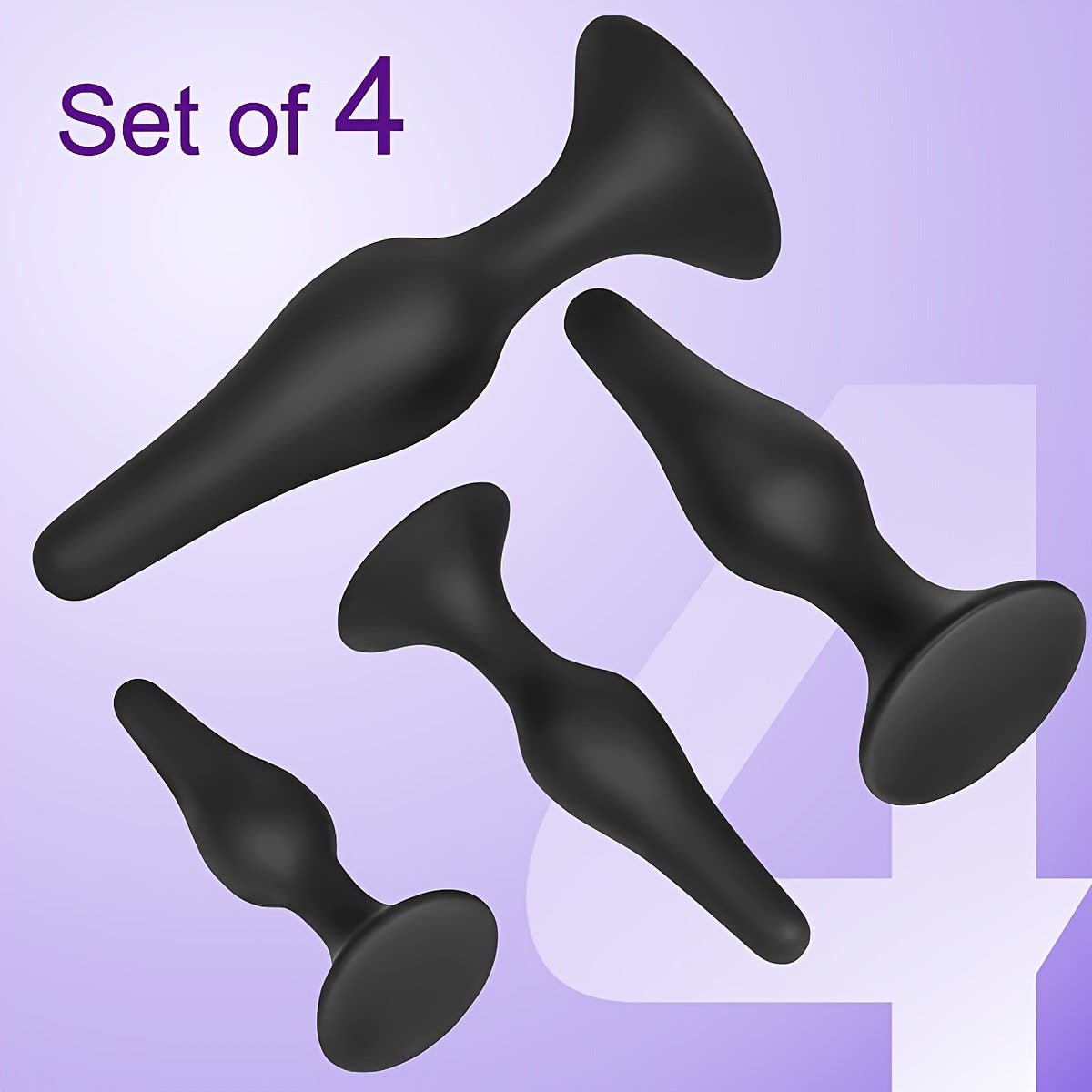 4PCS Anal Plugs Set Silicone Butt Plug Sex Toy for Anal Training Adult Toys