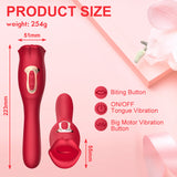 Rose Kiss Vibrator Biting & Licking Female Sex Toys G-spot Clitoris Stimulator