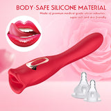 Rose Kiss Vibrator Biting & Licking Female Sex Toys G-spot Clitoris Stimulator