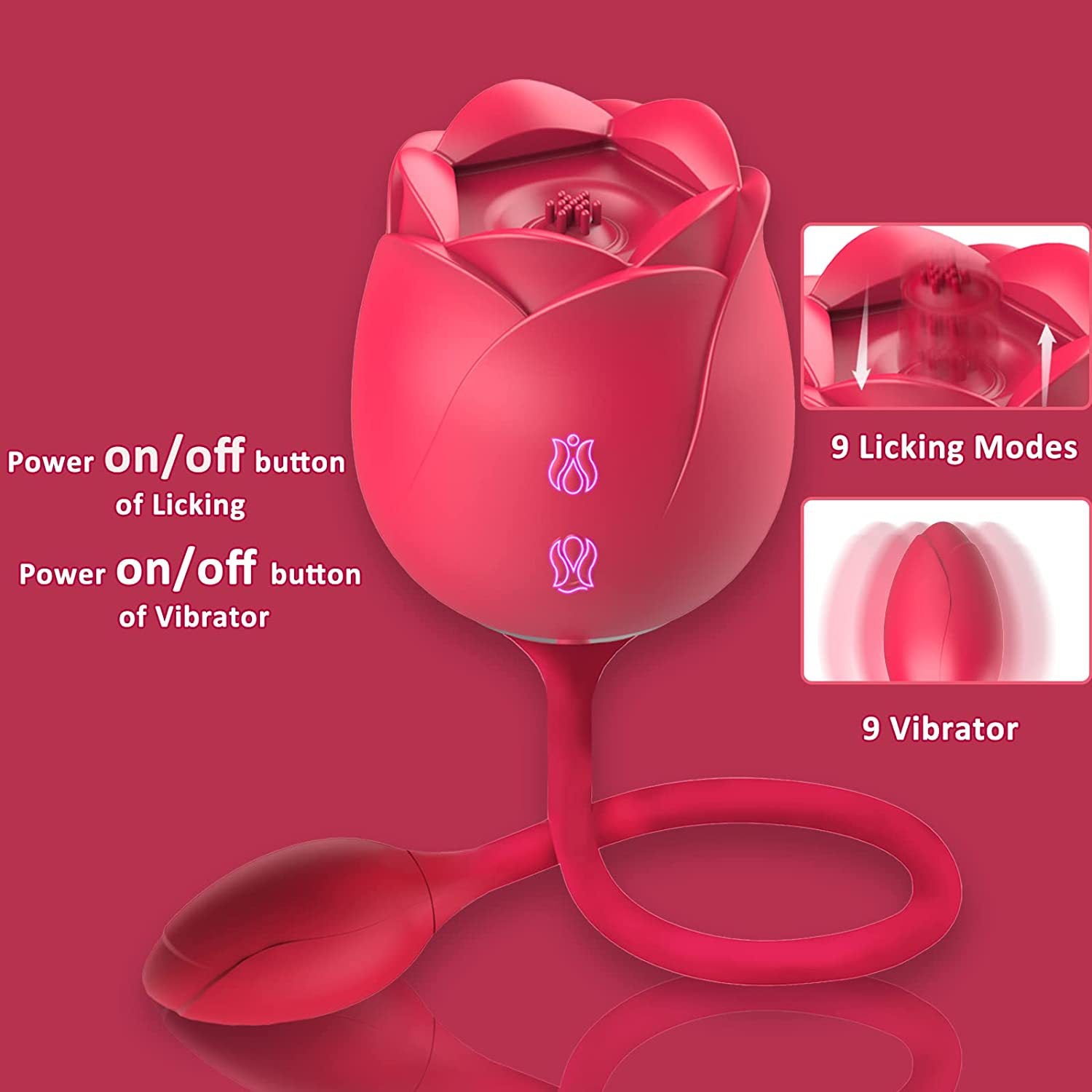 Female Rose Vibrator Clitoris G-Spot Stimulator Adult Toys for Woman