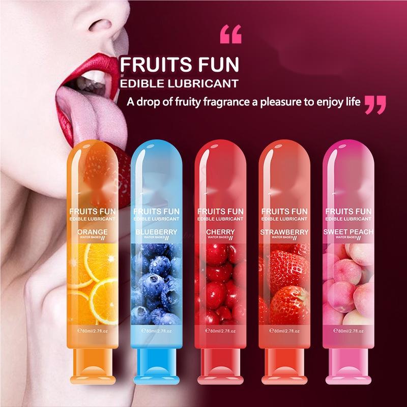 Fruit Flavored Water Based Personal Lubricant Edible Sex Lube 80ML