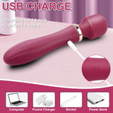 Female Vibrator Wand Massager jojo 10 Vibrating Double-headed Vibrator with Intelligent Heating Adult Toys for Woman