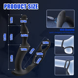 Male Prostate Massager with Double Penis Rings Remote Control Anal Vibrator Butt Plug Adult Toys