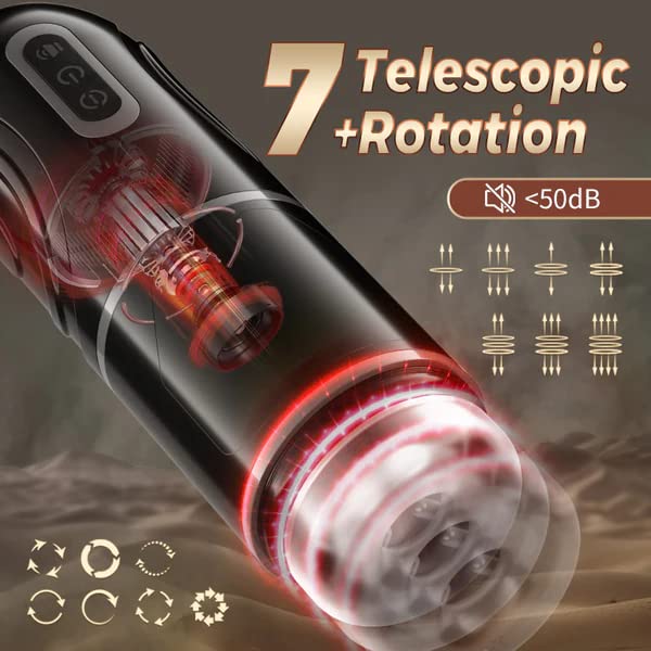 Chainsaw 7 Thrusting Rotation Male Masturbation Cup with Suction Base Masturbator Stroker Sex Toy