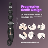 Vibrating Anal Beads Butt Plug Graduated Design Pulling Beads Sex Toy for Man & Woman