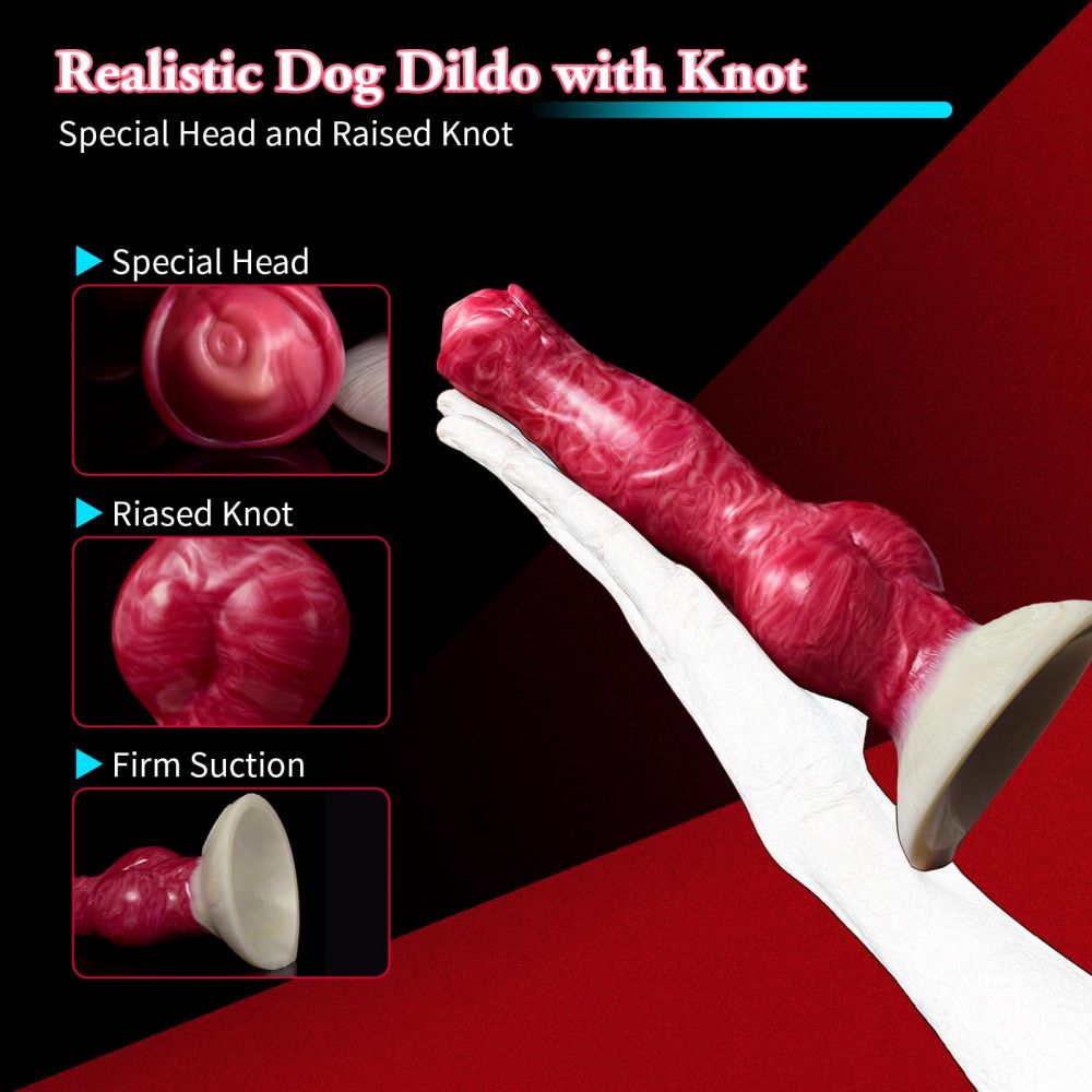 Realistic Dog Monster Dildo with Knot Cainine K9 Animal Dildos 8.26 inch Adult Toys Anal Plug