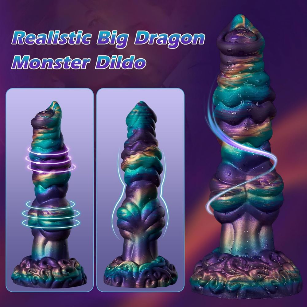 Thick Monster Dildos 10in Fantasy Dragon Dildo Vibrator Remote Woman Adult Sex Toy