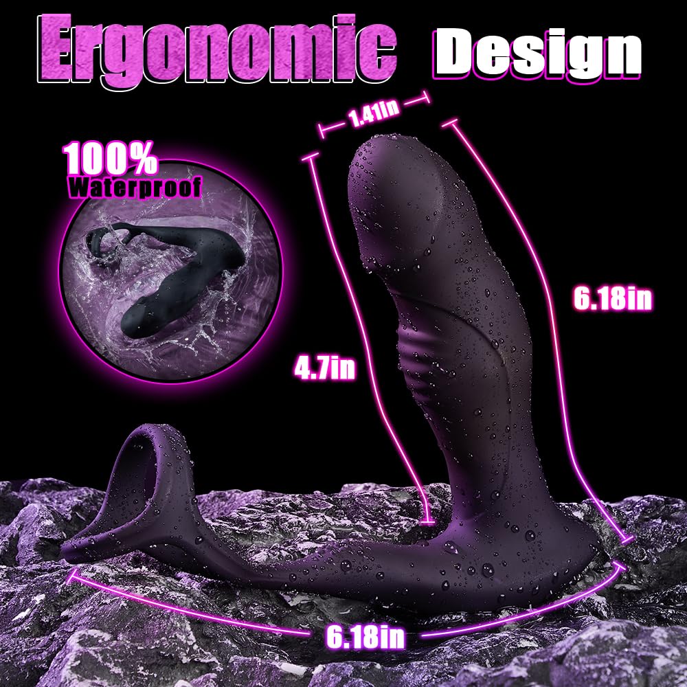 Male Prostate Massager | Wiggling Anal Vibrator with Cock Ring Butt Plue Sex Toy for Men