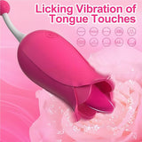 Tongue-Licking & Vibrating Rose Vibrator for Woman Clitoris Stimulator Oral Sex Toy