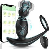 Prostate Massager with Penis Ring | Luse Anal Vibator APP Control Rotating Vibrating Anal Toys for Man