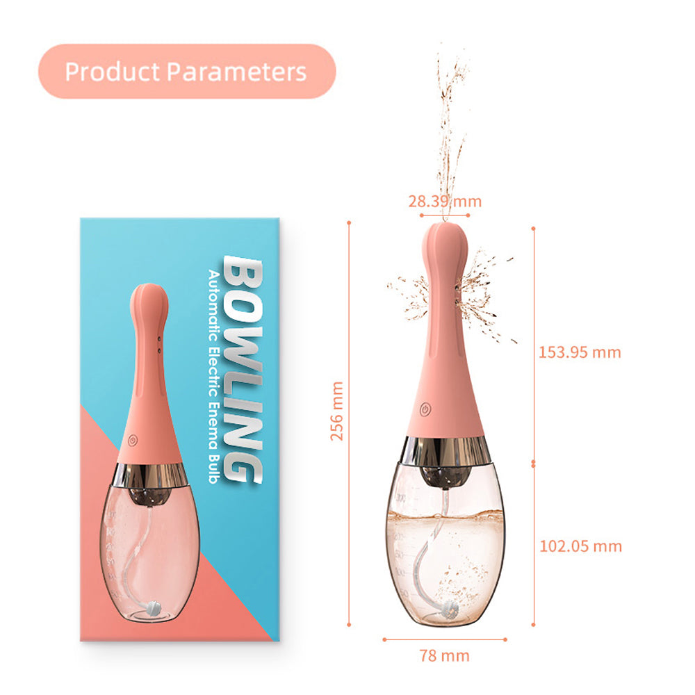 Bowling Automatic Enema Douche Anal Cleansing Bulb with 3 Frequency Adult Toys