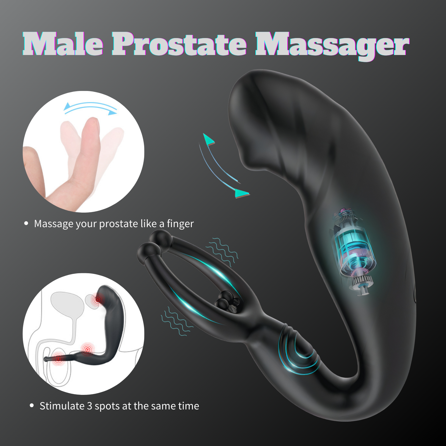 Remote Control Prostate Massager | Rainstorm Bead Massage Anal Vibrator Butt Plug Male Sex Toys