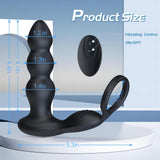 Vibrating Anal Beads Olan Prostate Massager Butt Plug with Cock Ring Sex Toys for Man