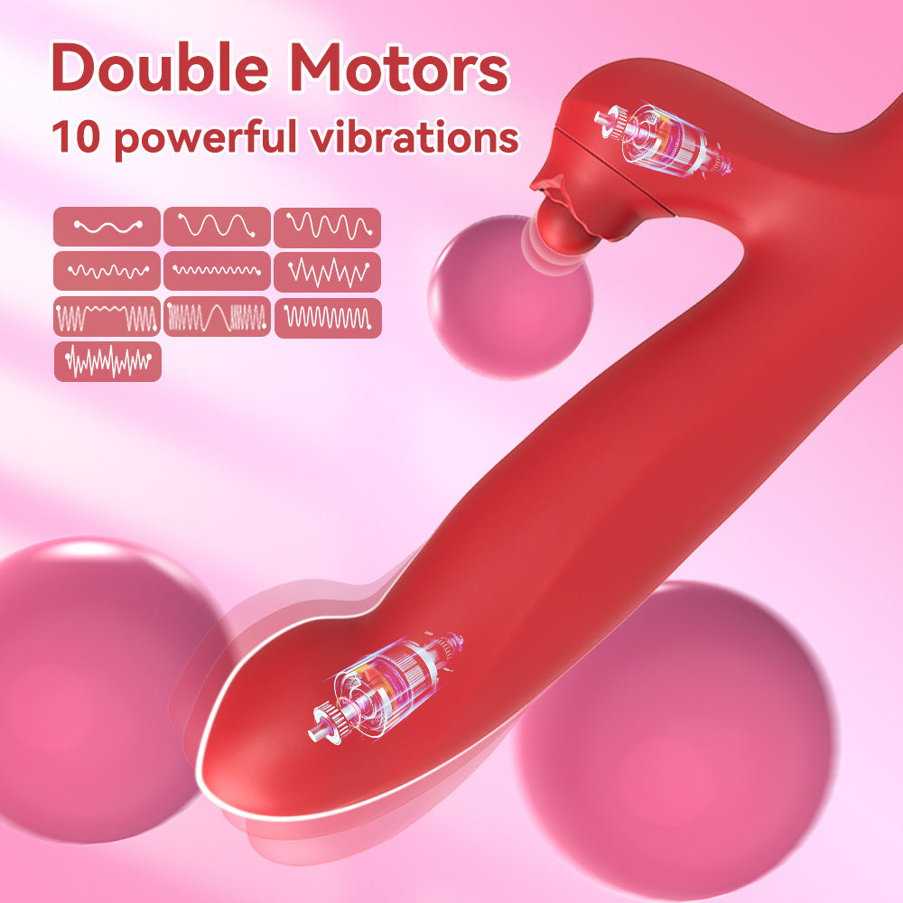 Wiggling Rabbit G Spot Vibrator with Sliding Beads Ring Clitoral Stimulator Woman Sex Toys