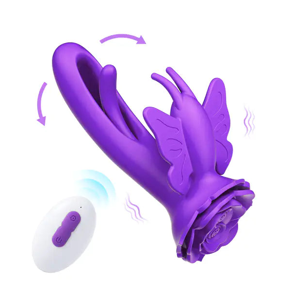 Layla - Rosy Butterfly Flapping G-spot Vibrator Clit Stimulator Sex Toys for Woman