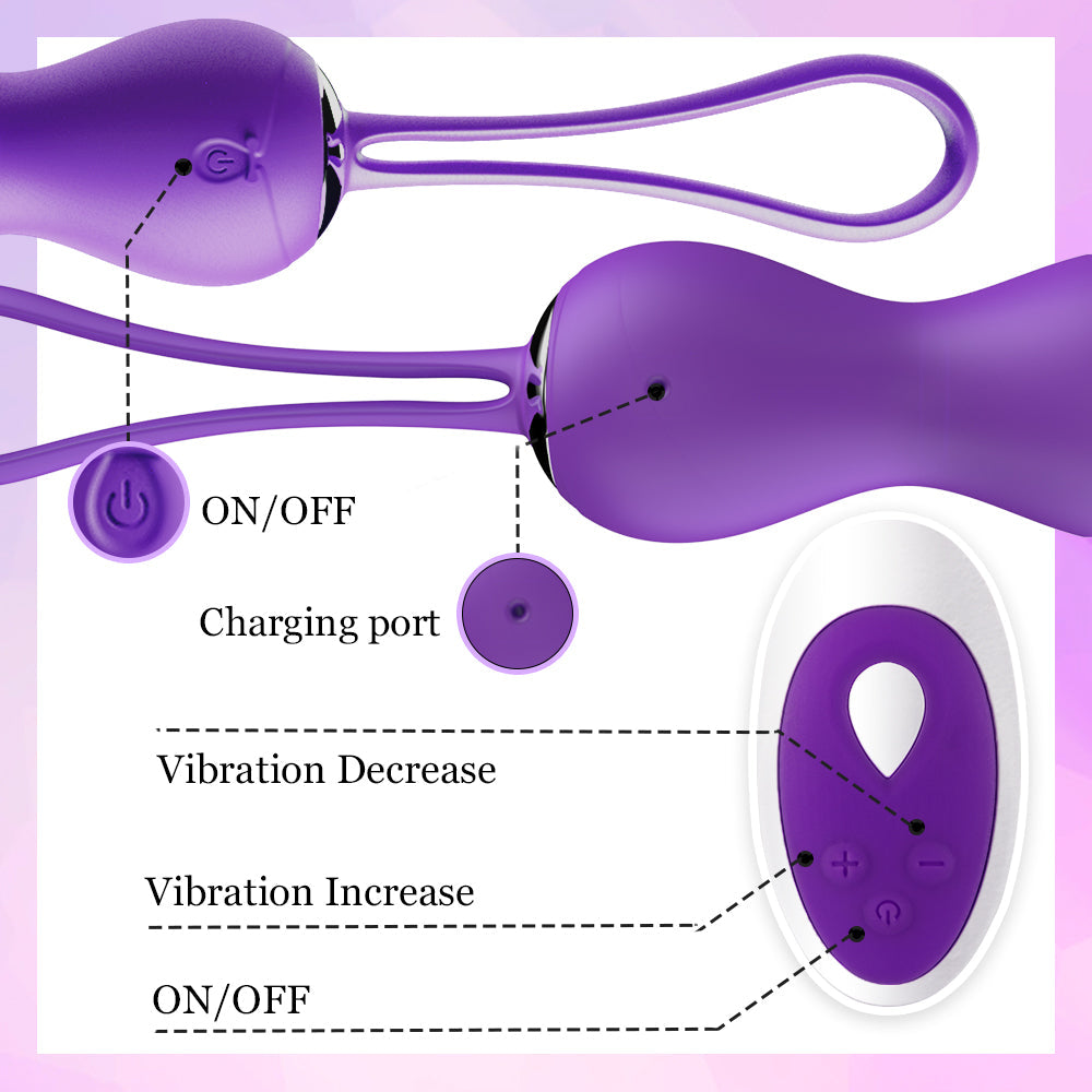 Dual Kegel Exercise Weights Remote Control Vibrating Ben Wa Ball Vibrator Woman Sex Toy