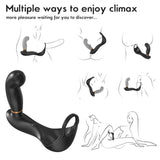 Vibrating & Pulsating Prostate Massager with Penis Ring Butt Plug Anal Sex Toy for Man